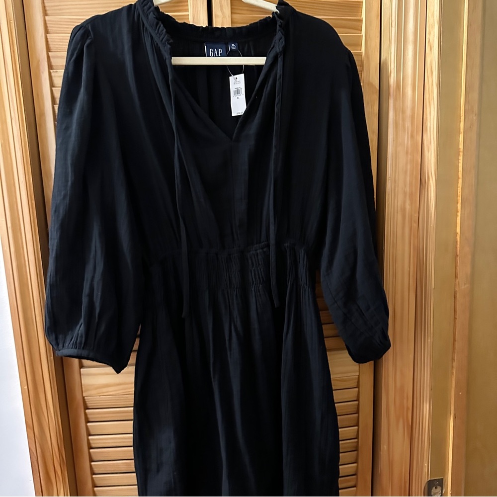 Puff Sleeve Tie-Front Mini Dress